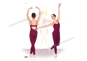 Maillot Entero de Ballet Clasico con Tirante Fino y Pieza Horizontal en Espalda