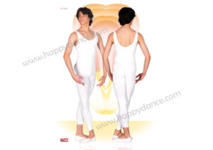 Maillot Entero de Ballet para Chico, Ajustado Al Tobillo con Tirantes y Escotes Bajos