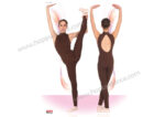Maillot de Ballet Entero Cuello Alto con Clec Sin Mangas y Lagrima Grande