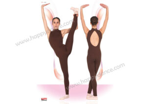 Maillot de Ballet Entero Cuello Alto con Clec Sin Mangas y Lagrima Grande