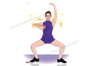 Maillot de Ballet Entero Short Cuello Alto con Clec Sin Mangas y Lagrima Grande