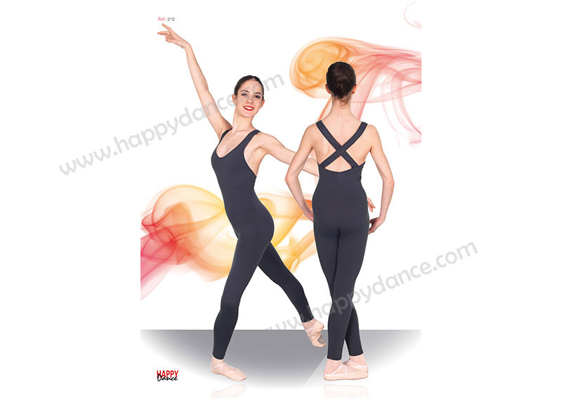 Maillot Ballet Entero Pirata, con Espalda Muy Escotada y Tirantes Finos