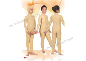 Maillot Entero de Ballet con Manga Larga, Cuello Alto y Cremallera