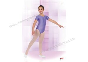 Maillot de Ballet Clásico de Manga Corta con Costura en la Espalda