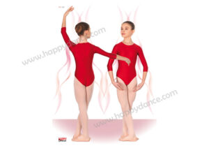 Maillot de Ballet Clásico de Manga Larga con Cuello Alto y Cremallera