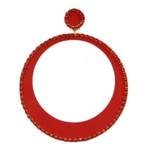 Pendientes Flamencos de Aro Gigante Decorado con Strass (Varios Colores)