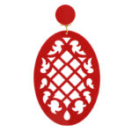 Pendientes Flamencos en Forma de Elipse con Rejilla (Varios Colores)