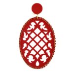 Pendientes Flamencos en Forma de Elipse con Calado y Strass (Varios Colores)