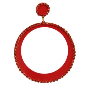 Pendientes Flamencos de Aro Grande Decorado con Strass (Varios Colores)