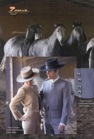 Traje Campero Combinado Principe de Gales Color Azul Azafata