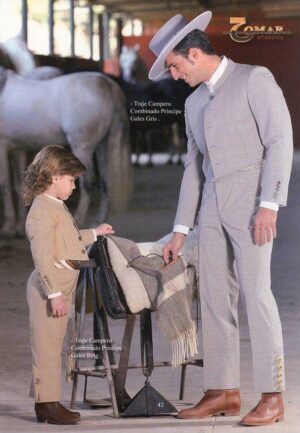 Traje Campero Combinado Principe de Gales Color Gris